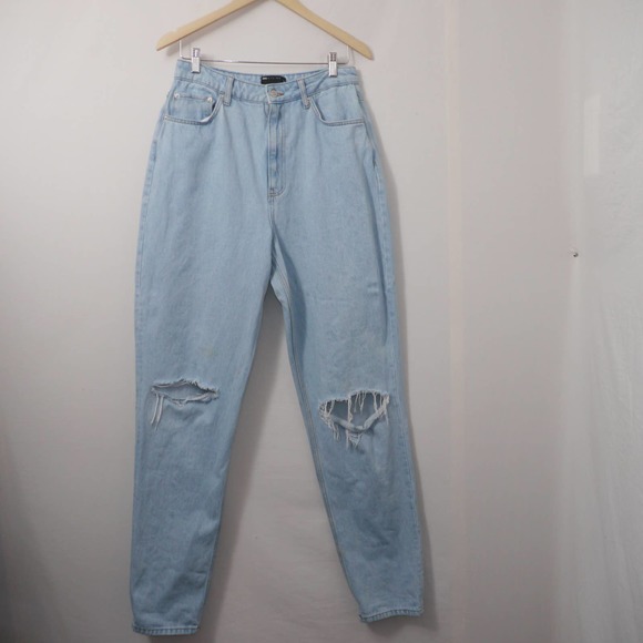 Asos Tall Ripped High Rise Mom Jeans Size W30L36 - Picture 1 of 12